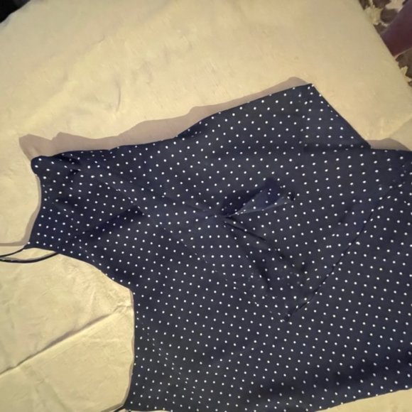 Navy Blue Double Layer Polka Dot Camisole - size 12 - Picture 3 of 8